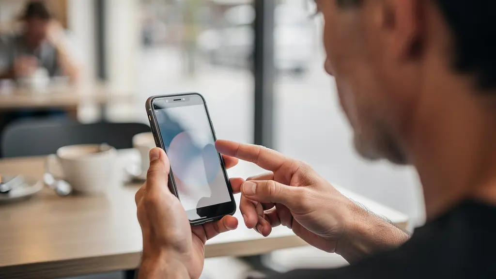 Personne vérifiant son solde CPF sur smartphone